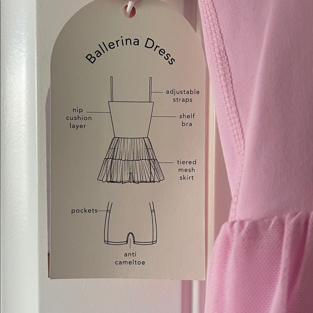Blogilates Pink Tiered Ballerina Dress Medium NWT - Picture 5 of 7
